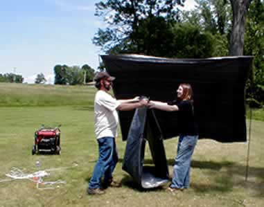 The station was powered by a Honda 6500 watt portable generator.