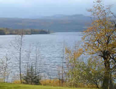 The view across Lake Champlain is beautiful.