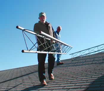 Carrying a section down the roof